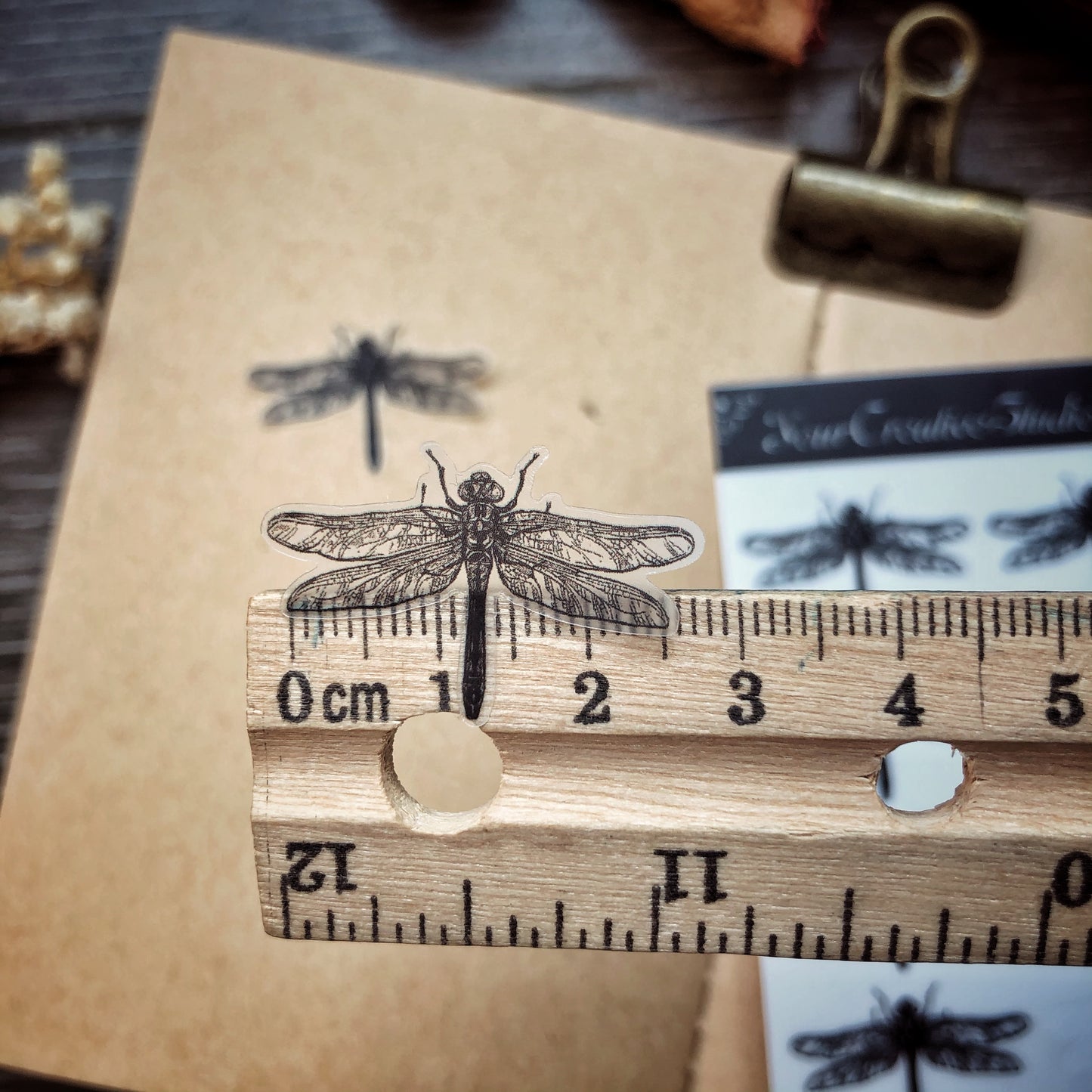 Transparent clear matte Dragonfly Stickers BT 0025