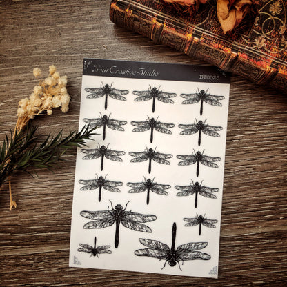 Transparent clear matte Dragonfly Stickers BT 0025